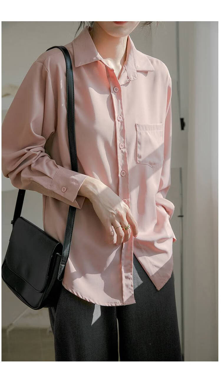 真丝衬衫女设计感小众春秋长袖丝质桑蚕丝宽松垂感ol秋冬季女式衬衣