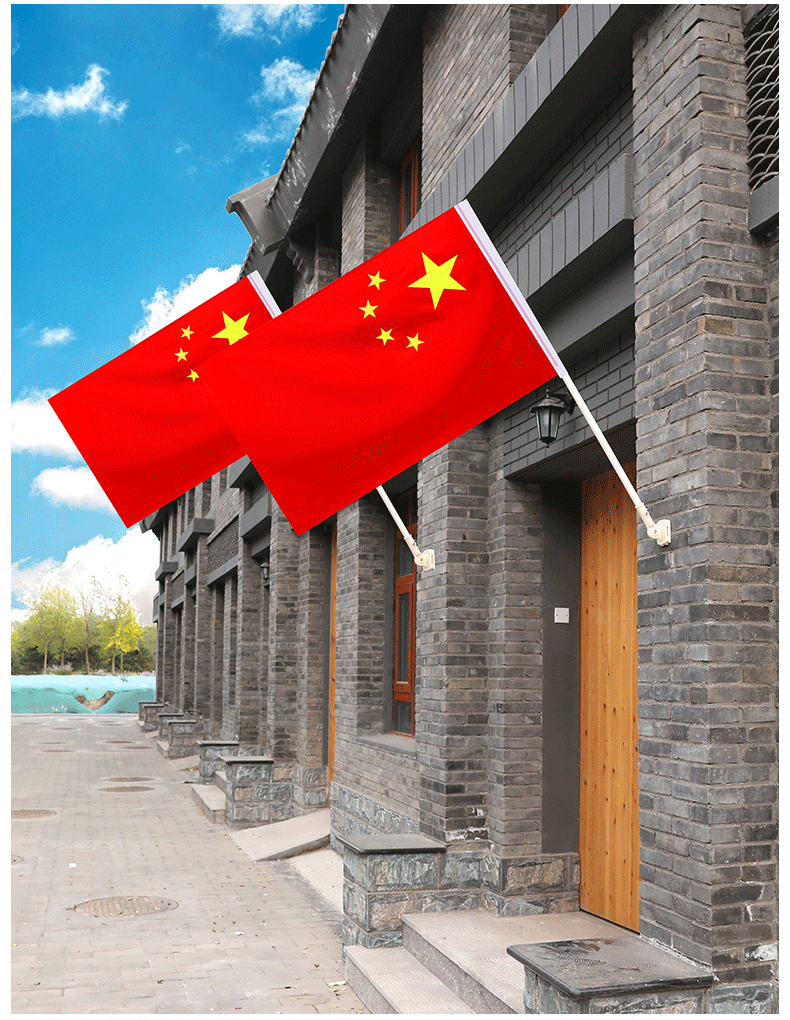 五号中国12345号五星红旗v型工型斜插旗杆小中大号户外大红旗 5号党旗
