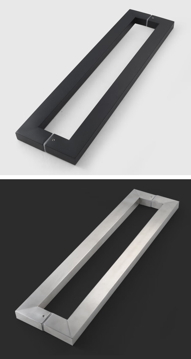 现代不锈钢大门拉手加厚商铺双开玻璃门把手写字楼简约门拉手把磨砂黑