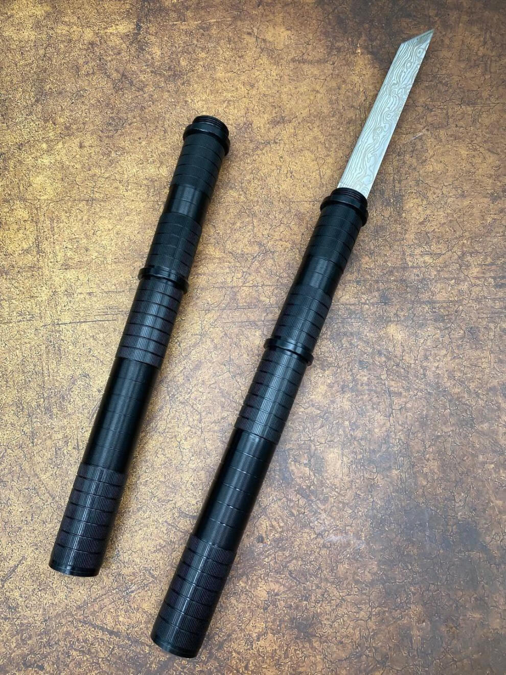 金属棍中刀户外战术高硬度军刀荒野求生军刀车载防身武1器防身刀具