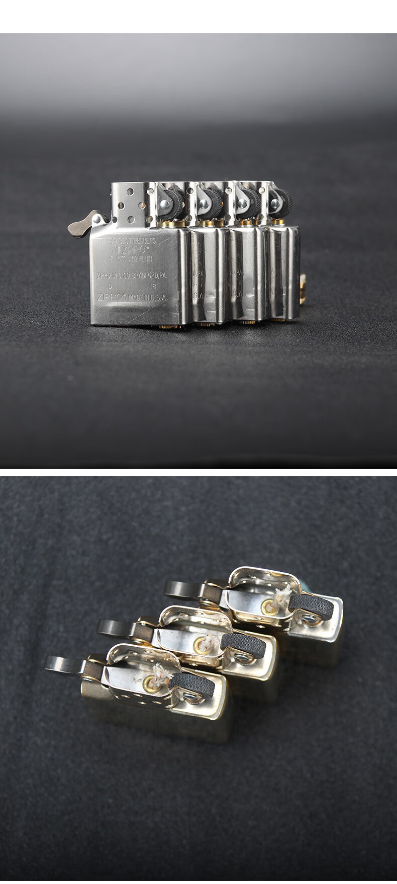 zippo棉花火石打火机内胆棉花金银双色通用专用配件煤油火石金色内胆