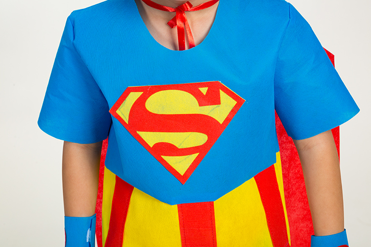 自制环保衣服手工走秀儿童服装女孩男时装秀 超人男款 面具 护腕 披风