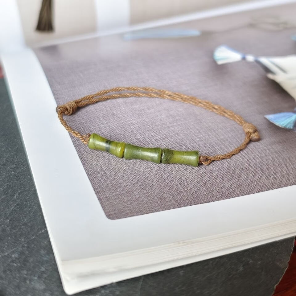 (syx)节节高南方玉竹节手链简约编织手绳森系复古手饰男女情侣闺蜜