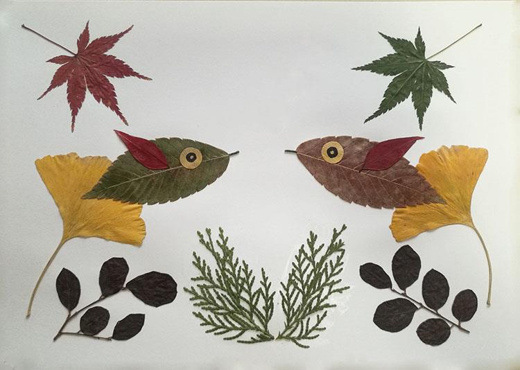 手工材料包幼儿园秋天真树叶贴画儿童叶子标本画 a4材料包(海底世界)