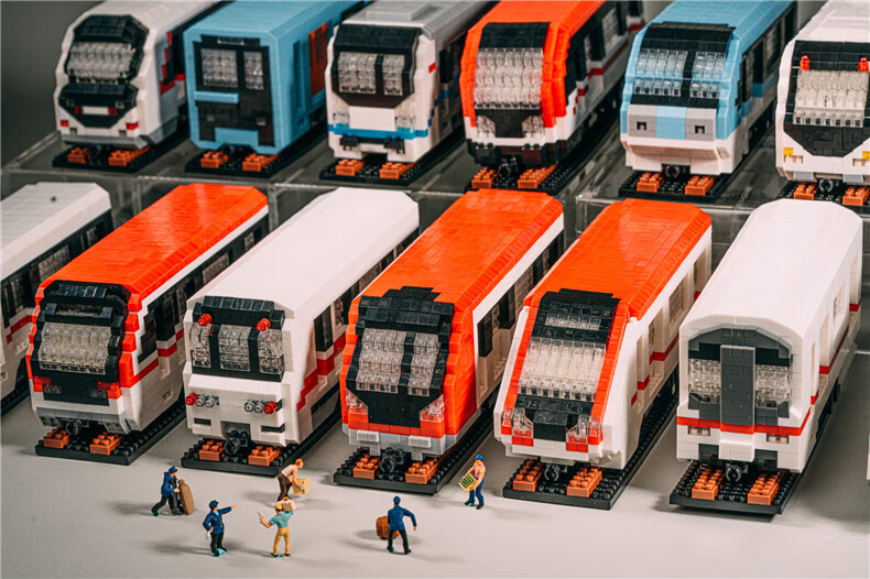 广州地铁积木 城市地铁一号线广州地铁收藏桌面摆件拼装积木送男朋友