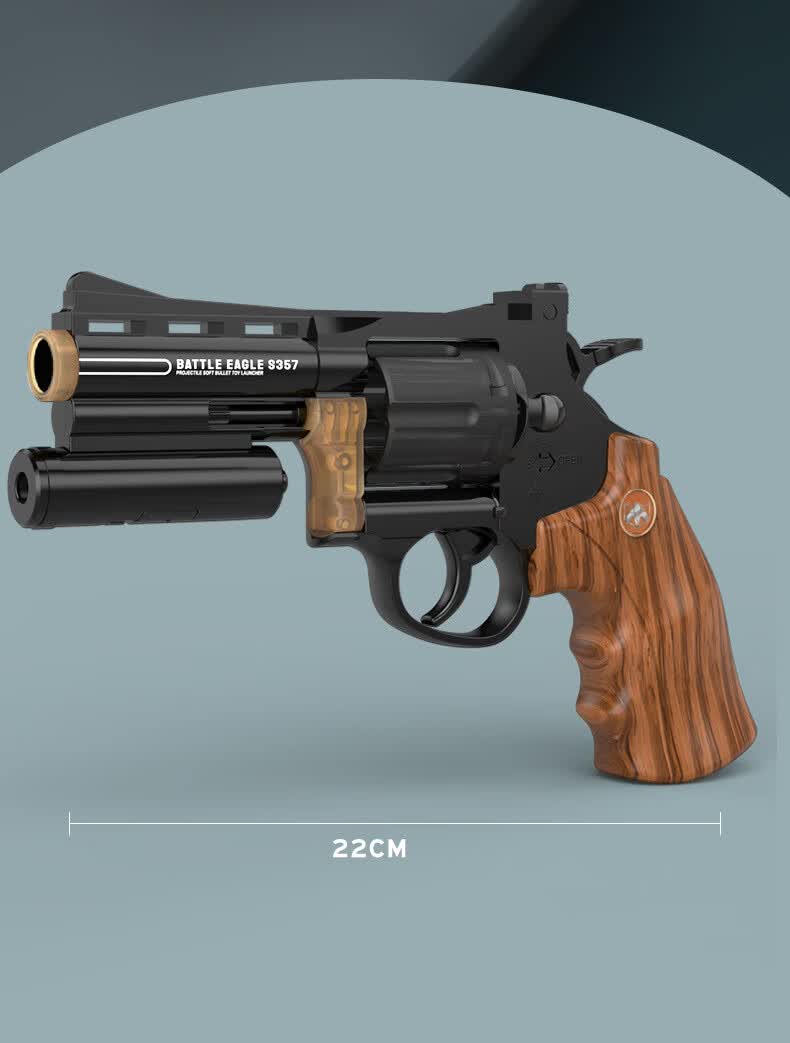 新款儿童玩具枪手动连发s357左轮软弹模型可发射男孩玩具生日礼物手动