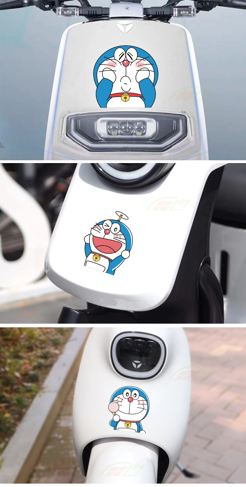 哆啦a梦车贴叮当猫卡通可爱电动车摩托车装饰贴纸雅迪q6改装拉花 c款