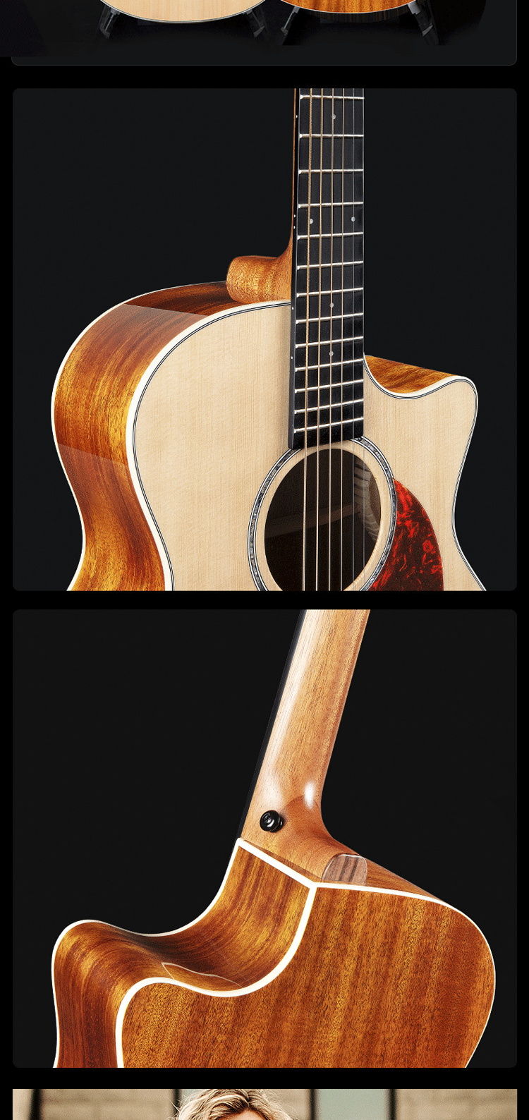 enya恩雅吉他q1m民谣单板吉它初学者入门款41寸原木款男女生专用q1m