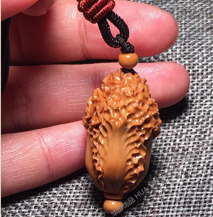 夏季huayin雕橄榄核雕刻白菜单籽单颗吊坠手机挂件舟山核雕手工文玩