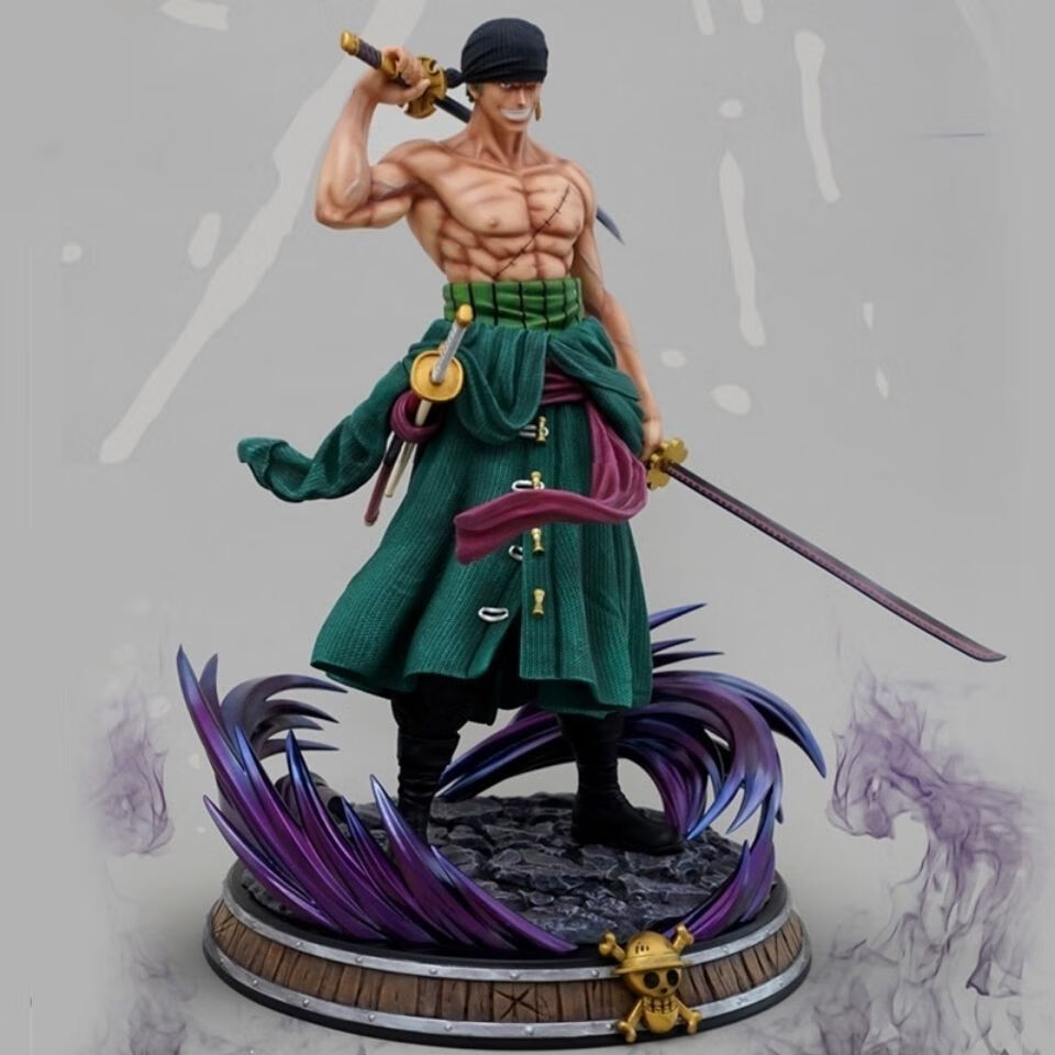 索隆手办海贼王超大号37cm航海王模型摆件gk梦幻双头雕三刀流动漫 真