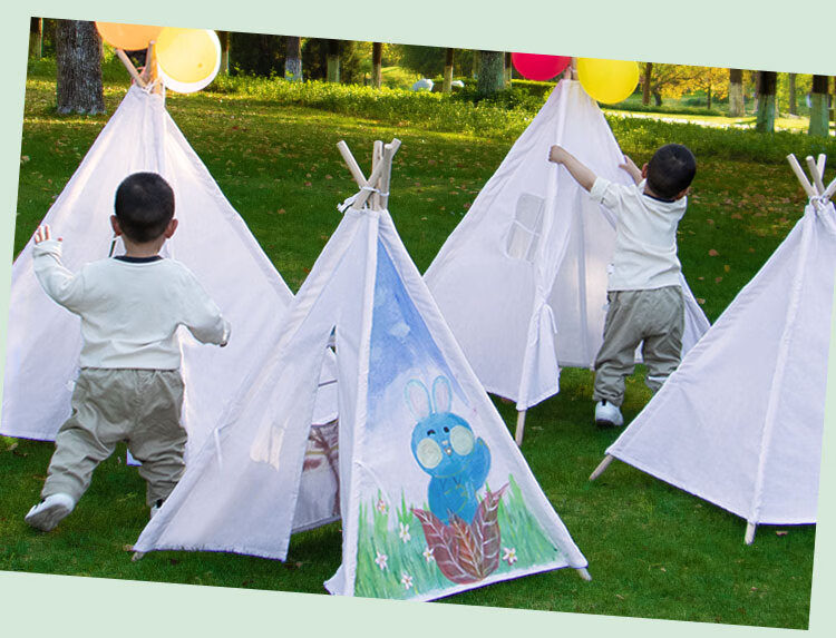 2022新款儿童帐篷游戏屋 儿童手绘帐篷绘画diy涂鸦手工户外活动宝宝