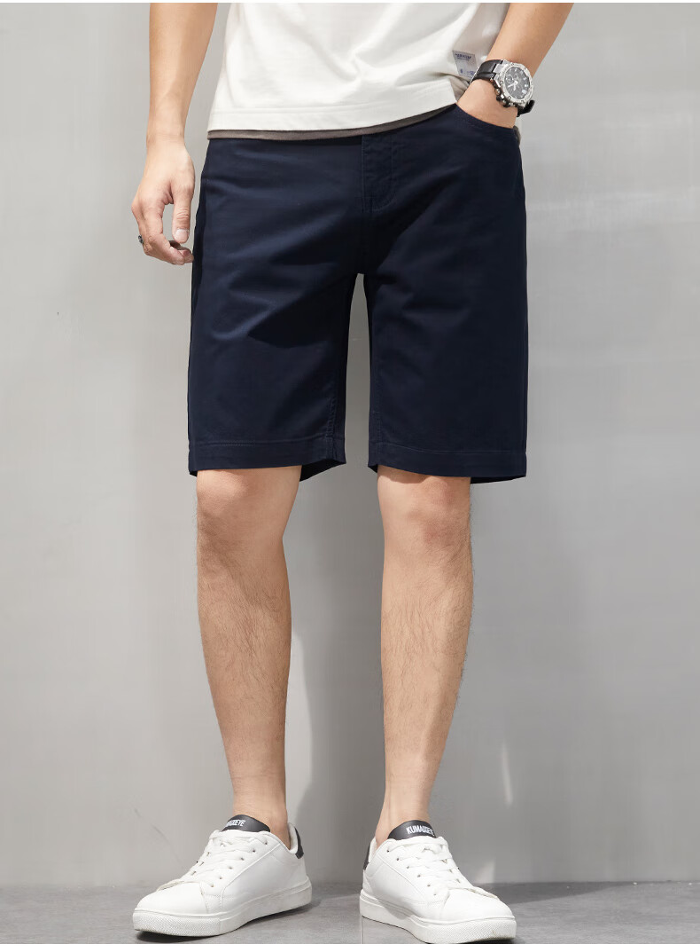 皮尔卡丹品牌轻奢休闲短裤男潮牌季宽松直筒五分裤加肥加大码中裤沙滩