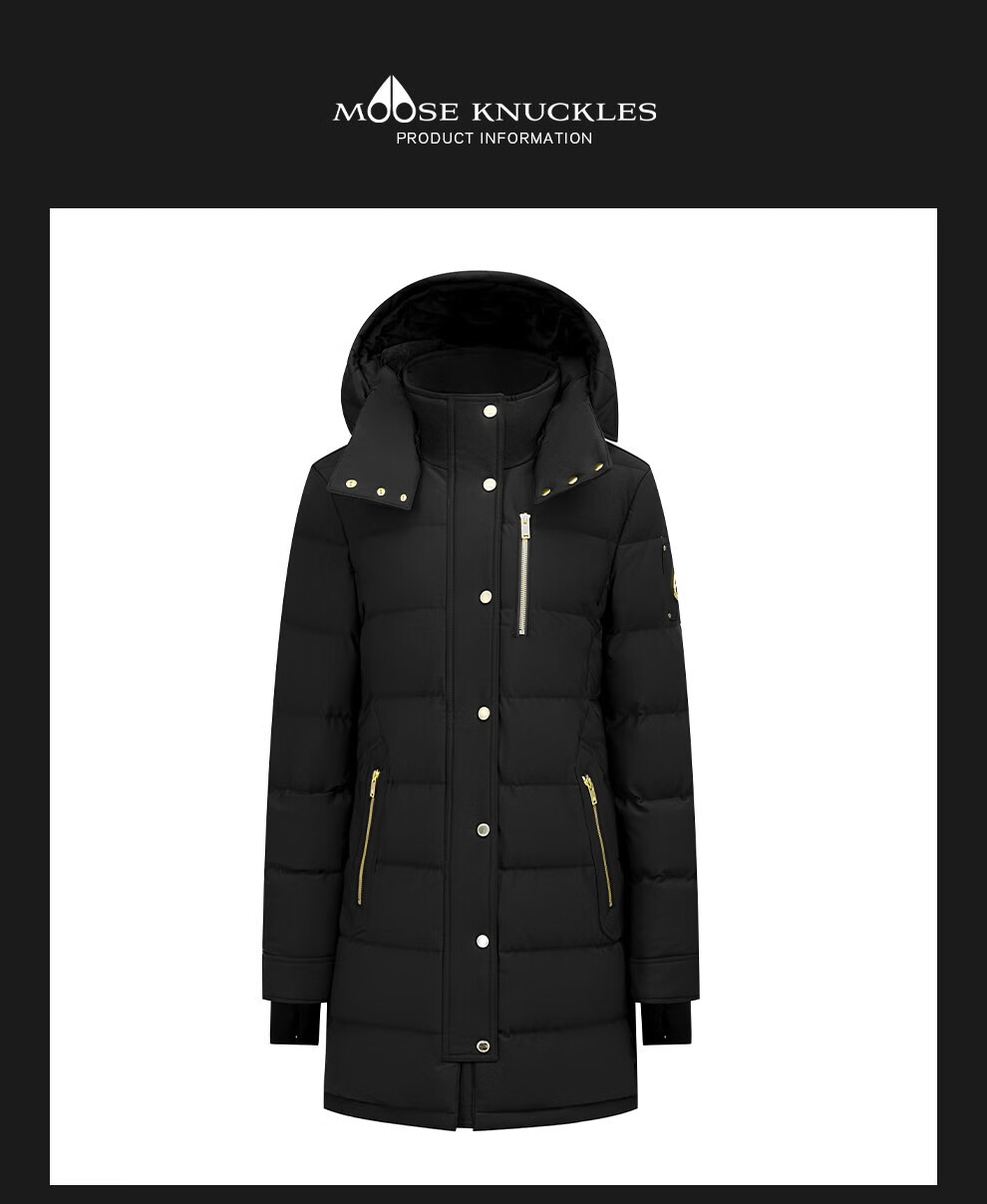 moose knuckles慕斯纳可兹 21秋冬女士羽绒服小剪刀 m31lp222gn 黑色
