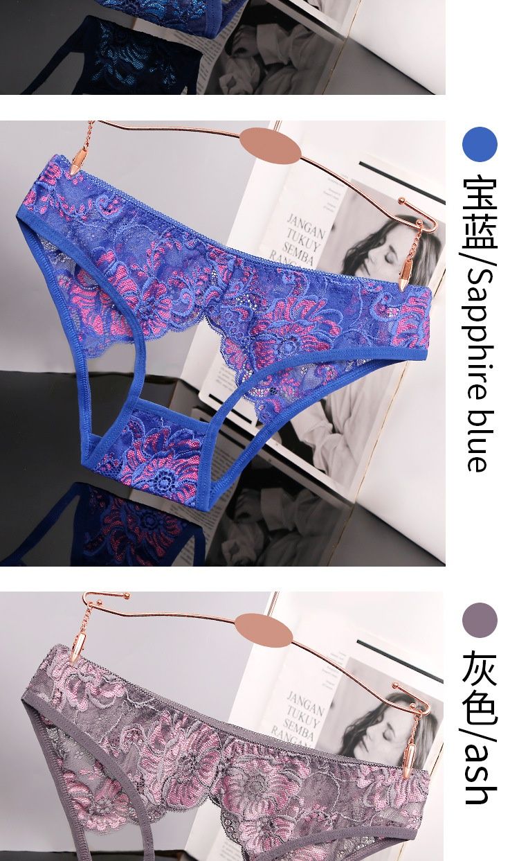 开裆内裤免脱女性感诱惑雷丝情趣裤头透明开档迷人丁字裤蕾丝镂空低腰