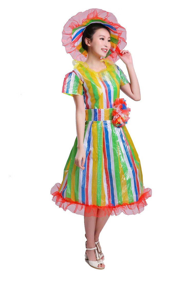 环保时装秀成人亲子环保走秀表演服儿童环保服时装秀演出服幼儿园手工