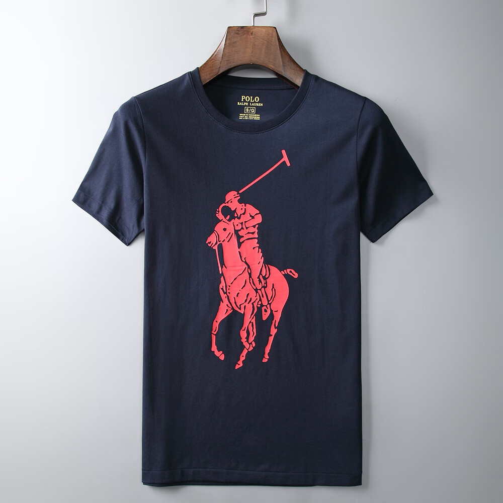 美国保罗polo男装rl经典大马标印花高端男士圆领短袖t恤商务休闲打底