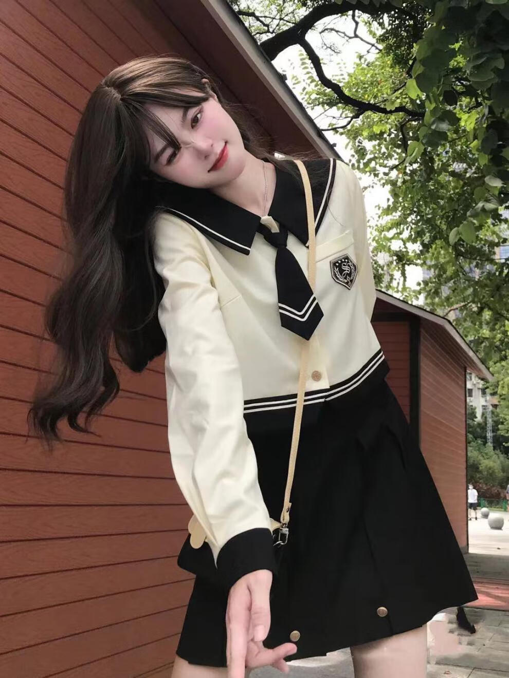 jk制服儿童秋冬套装2021新款女童水手服全套jk制服裙秋冬季儿童小学生