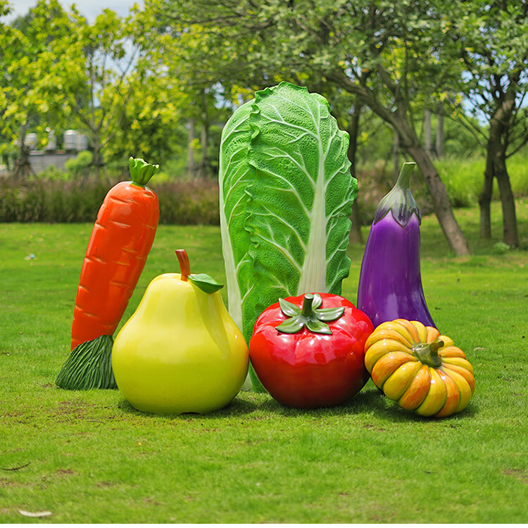 大型仿真水果蔬菜雕塑采摘园农场草莓造型农产品装饰南瓜摆件模型白