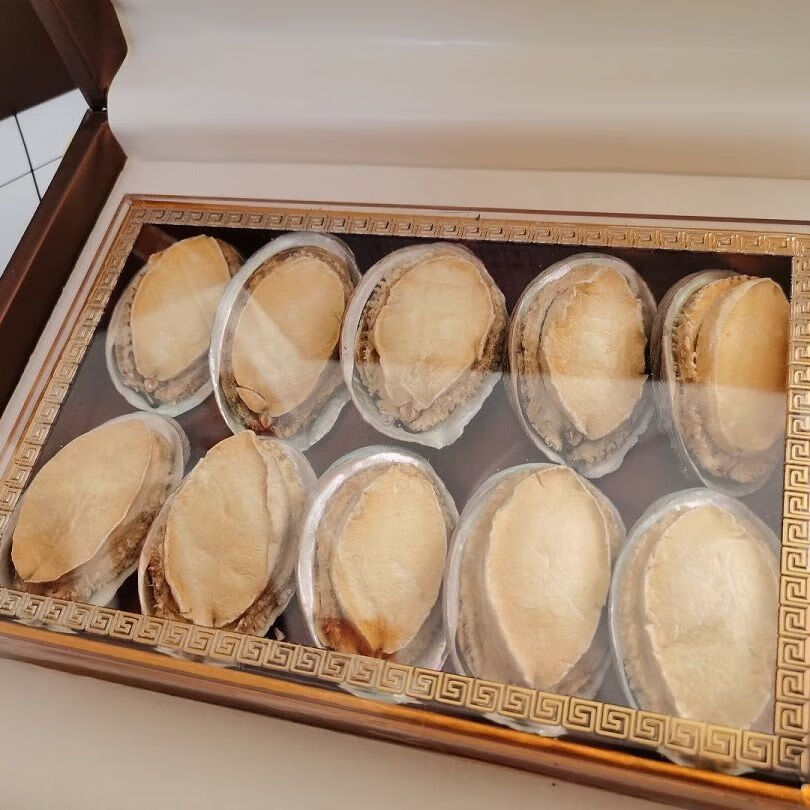 鲍鱼礼盒海鲜干货冻干鲍鱼礼盒海参海鲜鲍鱼展志曼智 8头 鲍鱼礼盒