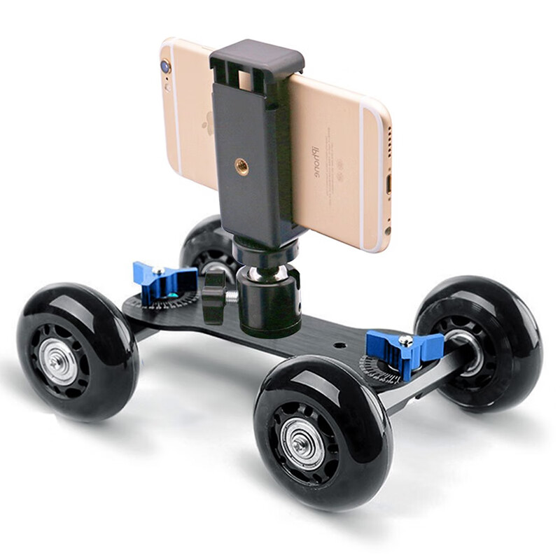 摄影小推车手机单反通用桌面静音滑轨小车轨道车道具套装定制款红色