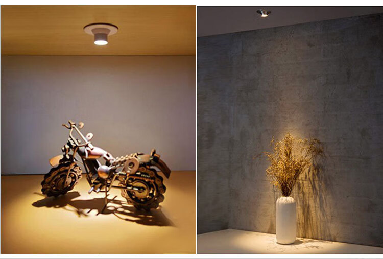 opudg黑色嵌入式led聚光小射灯展柜灯开孔4cm公分可调牛眼灯40mm天花