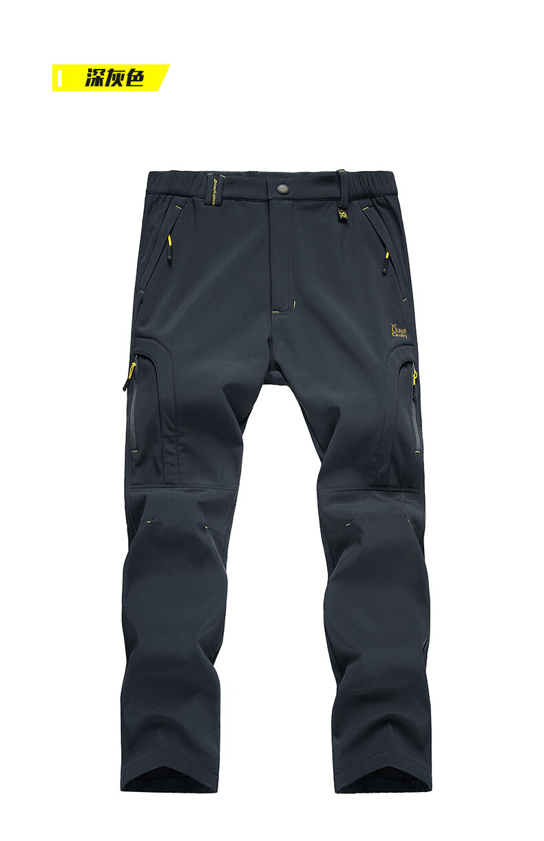 冲锋裤男抓绒防风裤户外男裤子加绒冬季运动登山裤2402版尺码偏大m