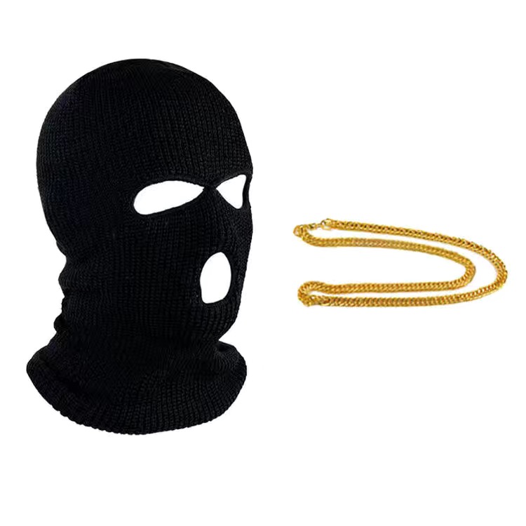 csgo悍匪头套社交牛人症头套冬季保暖网红社交天花板三孔蒙面骑行防风