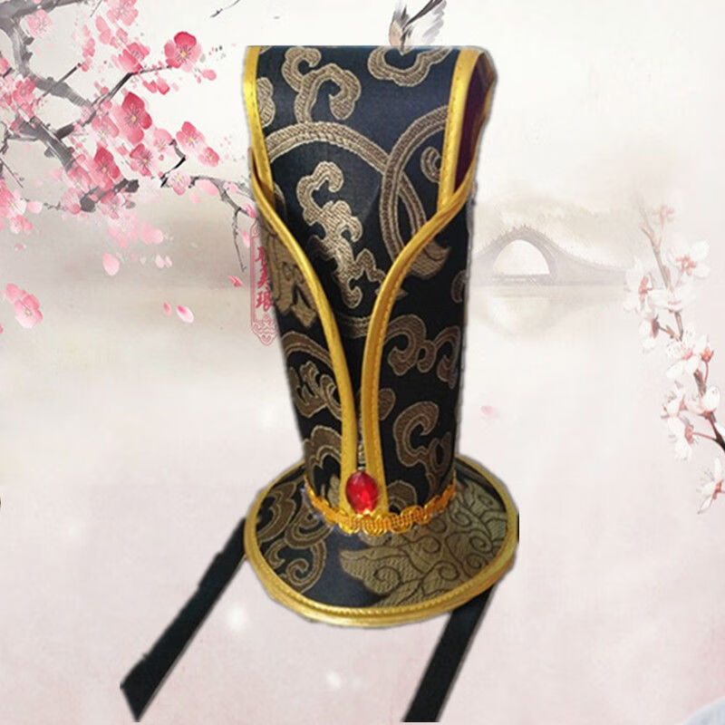 誓得古装帽子先生书生秀才秋季古代古装演出大臣诸葛亮帽 全红帽子