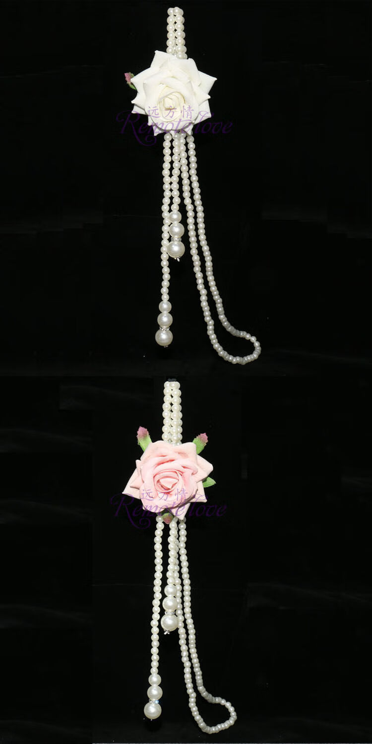 美芙仁一款多戴华丽玫瑰花珍珠项链女长款立体花朵毛衣链饰品n141新年