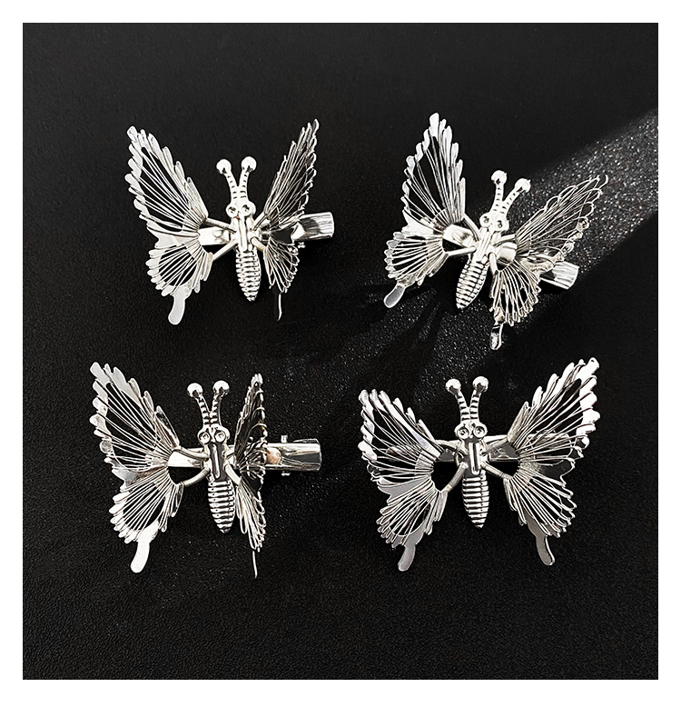 会动的蝴蝶翅膀发夹戚薇同款会飞的蝴蝶翅膀发夹女夏季侧边仙气发饰网