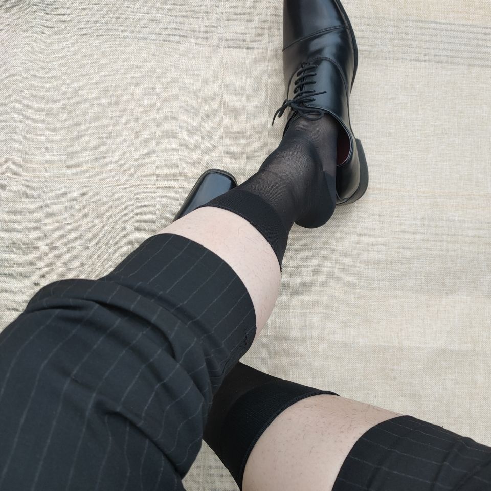 新品皮鞋袜子男士素面丝袜正装皮鞋丝袜tnt丝袜男士丝袜39-43均码 2黑