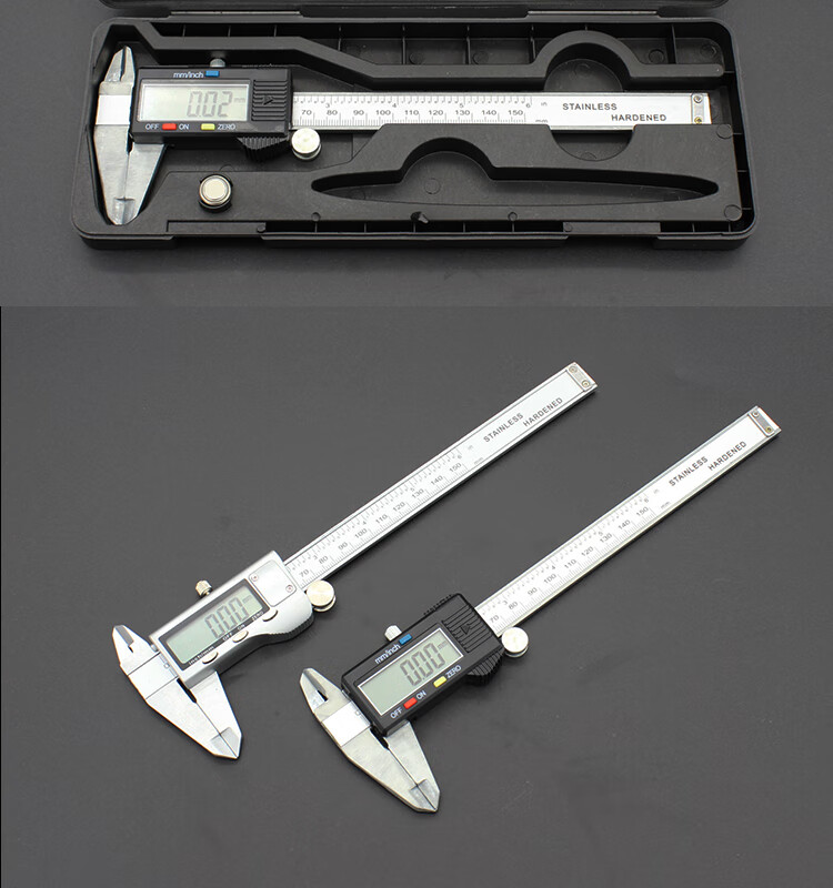 工业级游标卡尺测量深度迷你150mm 数显式游标卡尺(金属显示器)【图片