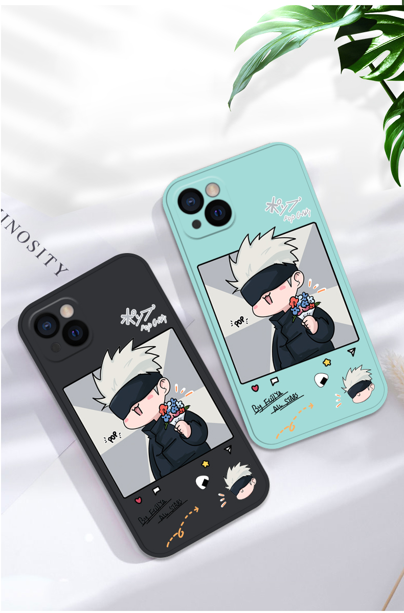 apple适用于苹果13手机壳咒术五条悟回战5t5老师直边软壳promax可爱