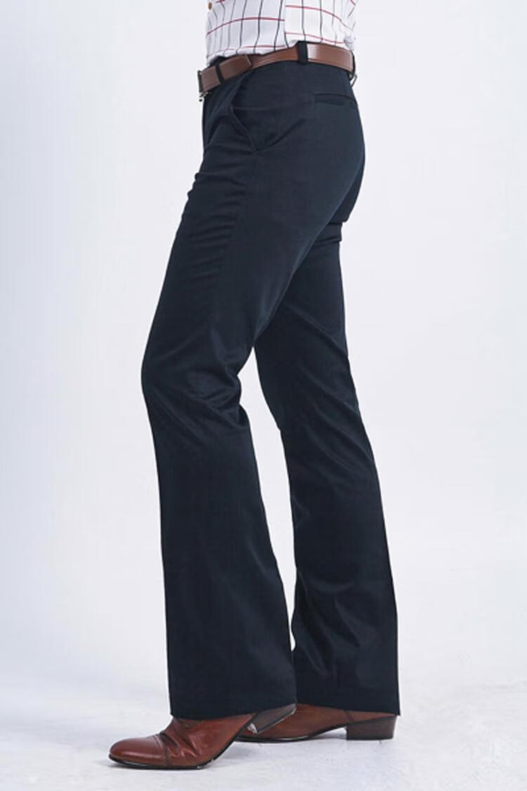 小啦叭库 男士微型喇叭裤男士卡其色喇叭裤修身韩版大脚裤英伦青年