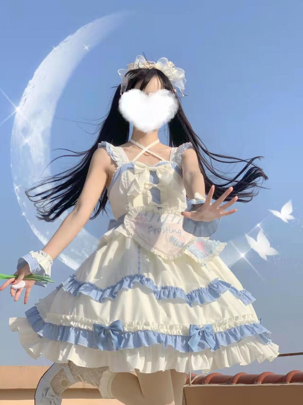 唤伊蝴蝶结蛋糕裙女学生lolita洛丽塔洋装2022夏季可爱辣妹超仙收腰挂