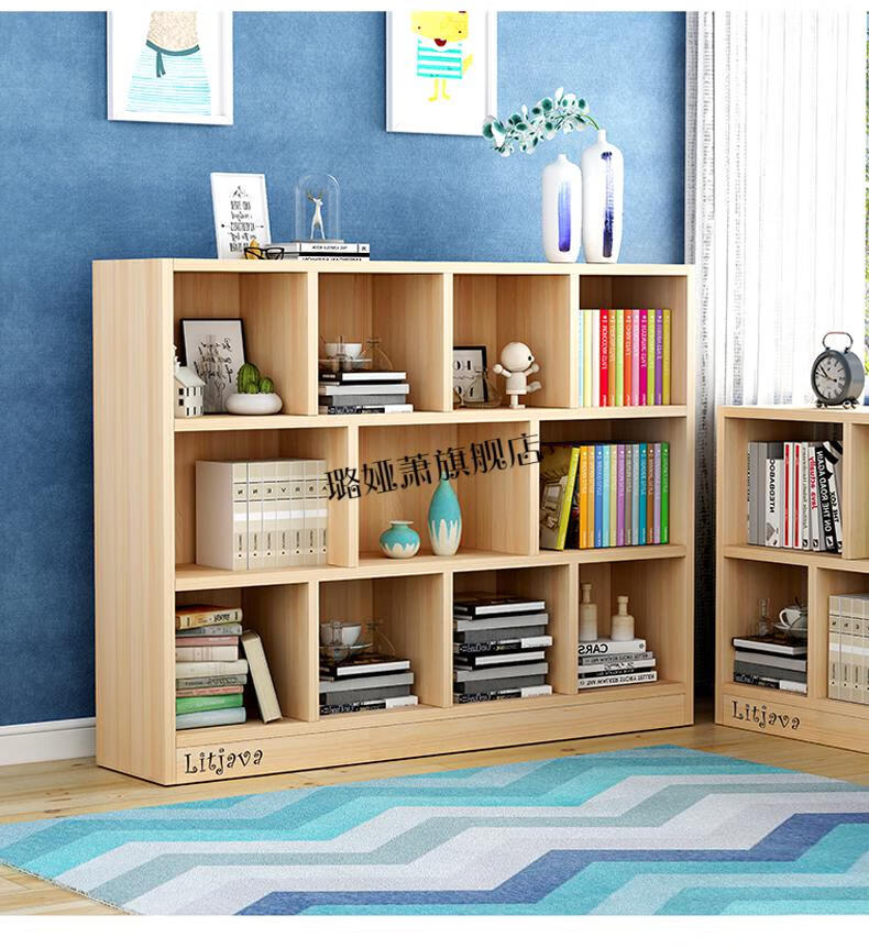 2022新款图书馆书架防尘书架矮柜置物架实木落地教室学生收纳柜简约