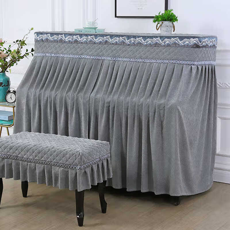 钢琴罩轻奢简约高档北欧风 立式钢琴罩欧式全罩布艺中开钢琴套防滑加