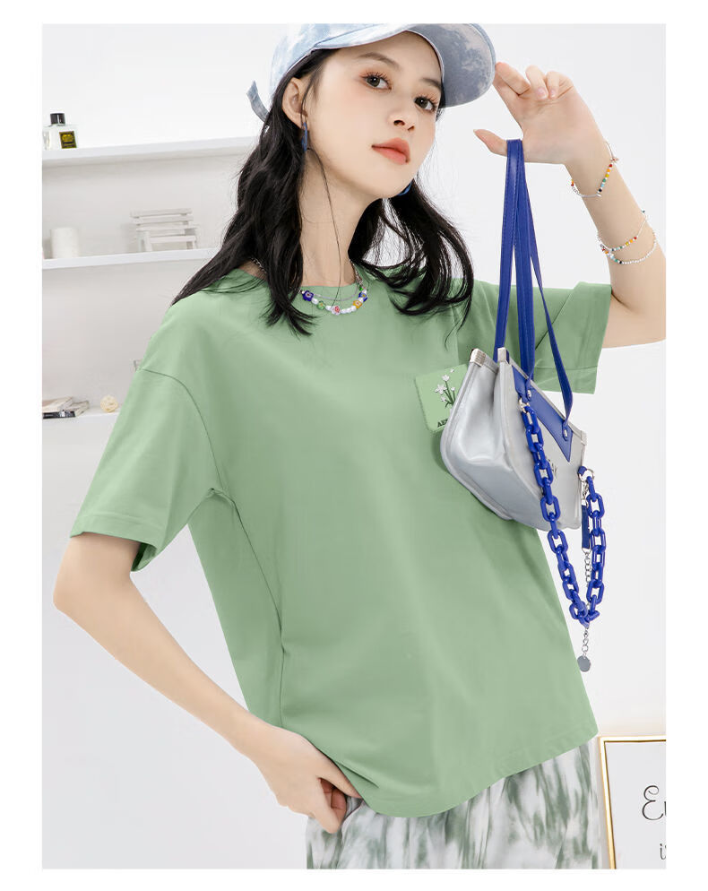 白色纯棉t恤女宽松白色短袖t恤女纯棉夏季新款韩版时尚宽松半袖ins