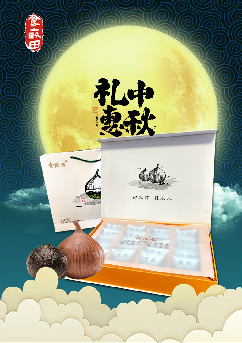 五折独头黑蒜礼盒山东济宁特产特色礼品中秋春节新年独立装磁吸