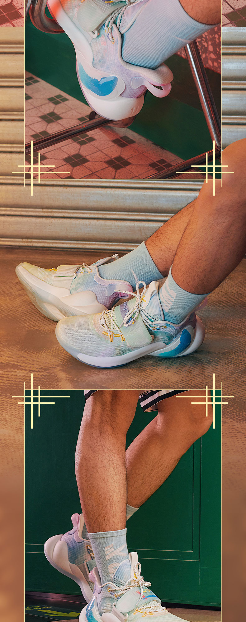 安踏水花3代篮球鞋2022春夏实战低帮雪花咸柠七配色汤普森kt球鞋