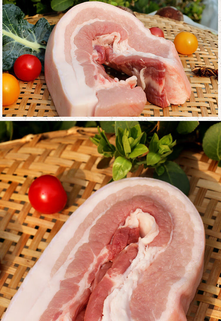 5斤生猪肉新鲜五花肉土猪肉批发条五花肉农家散鲜肉食类丽鲜玫5斤腹部