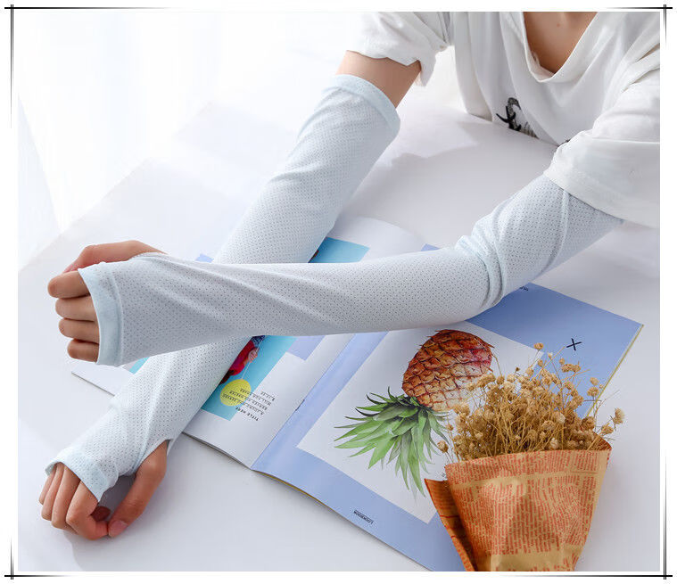 栀束新品袖套女骑车夏季防晒袖套女手臂套长薄款棉宽松开骑车男套袖手