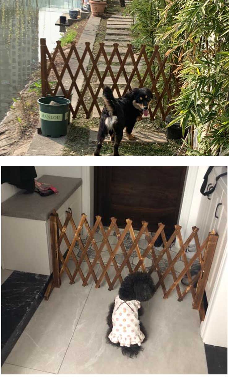 狗狗护栏室内门口木制狗围栏狗笼隔断拦狗栅栏阳台隔离门伸缩门挡狗挡