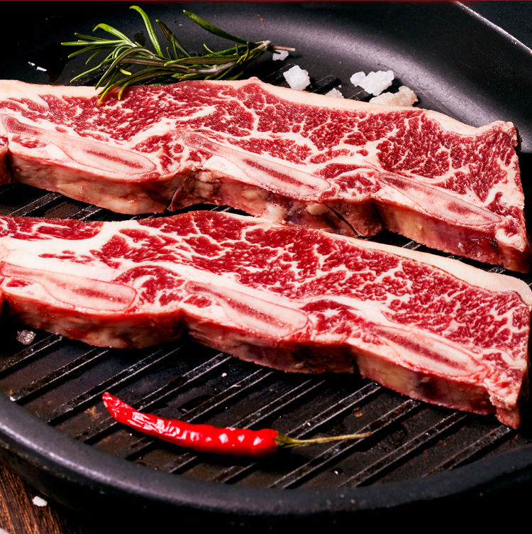 新鲜原切牛小排牛排带骨牛仔骨1kg装新鲜真空包装烧烤批发顺鑫贝1kg