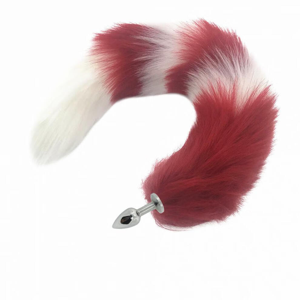 可拆尾巴肛塞 女用sm狐狸尾巴后庭女性猫玩具塞扩肛 602 粉加白尾 127