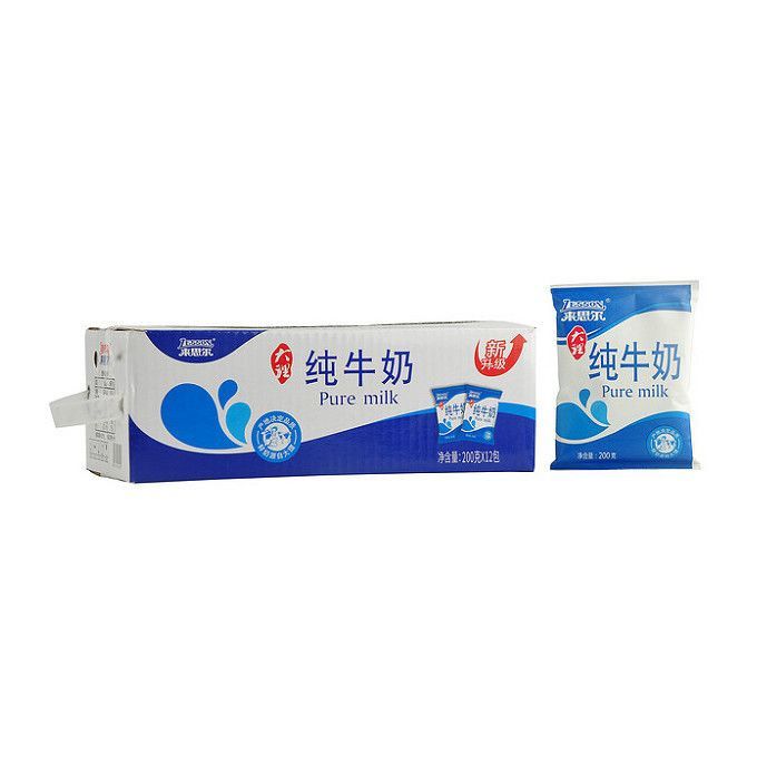 5折来思尔纯牛奶云南大理200g12袋整箱云南大理牧场纯牛奶学生奶