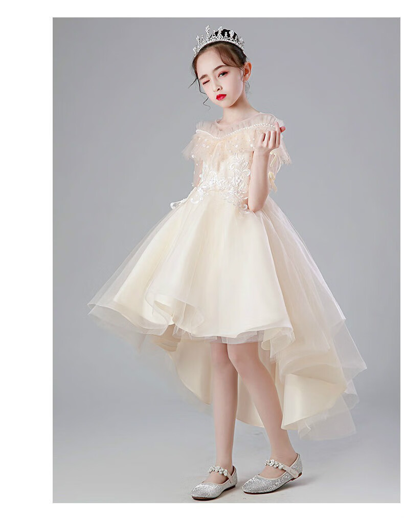 女童连衣裙3-14岁小女孩穿的洋气礼服公主裙女大童生日高端主持人花童
