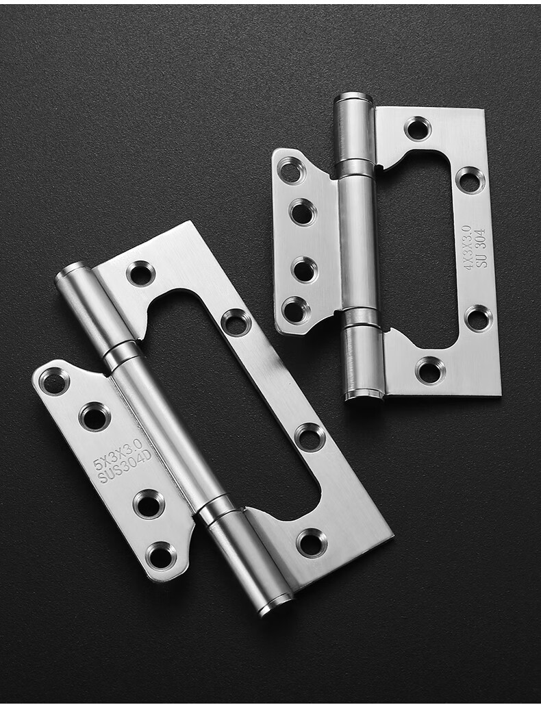 柜门合页不锈钢子母合页4寸房木门免开槽静音活页轴承铰链5寸黑色加厚