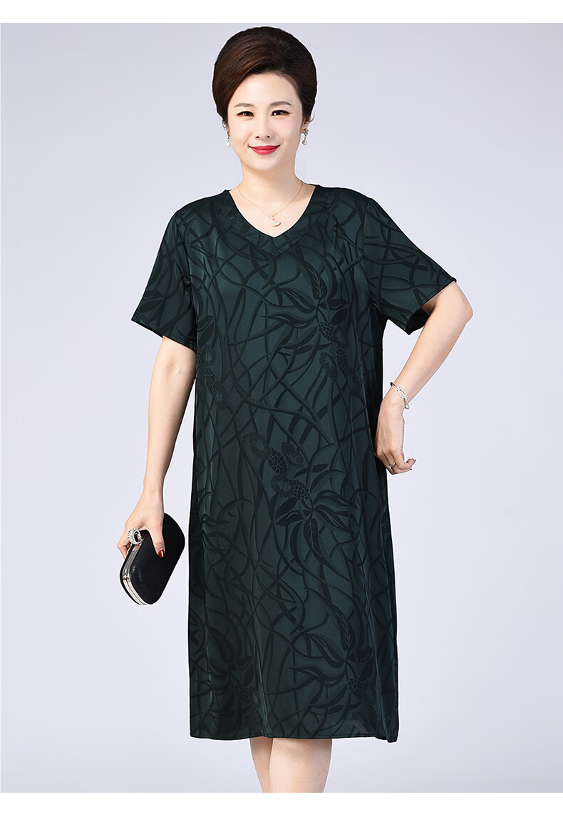 卞风(bianfeng)200斤胖太太妈妈夏装女加肥大码中年喜婆婚宴裙奶奶仿