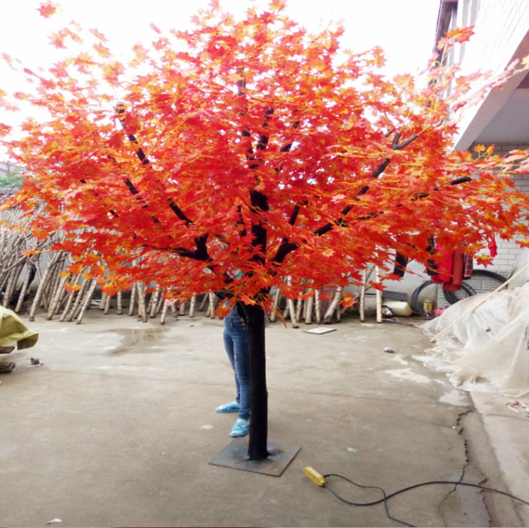 细细木语 仿真红枫叶树室内装饰假树仿真树大型红枫树展厅酒店景区